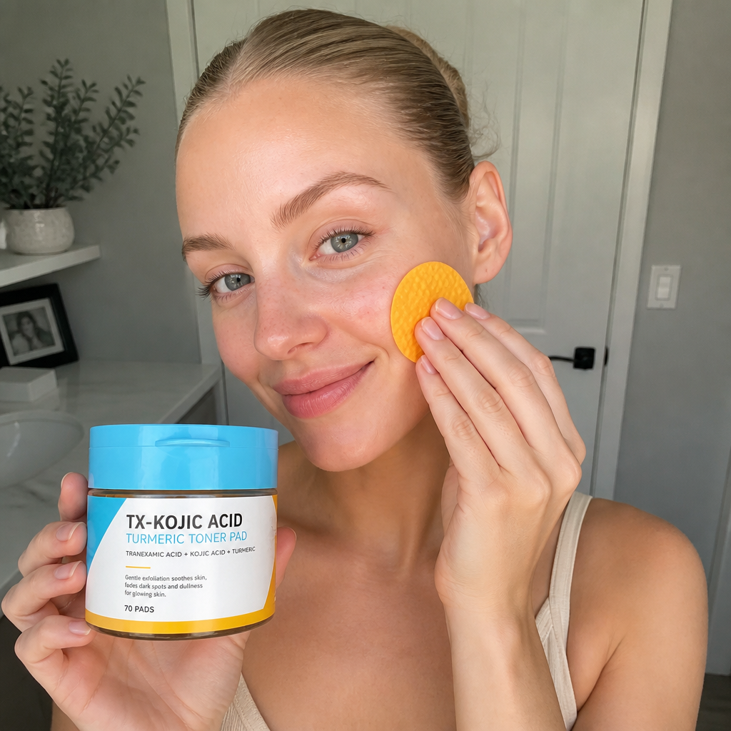 Kojic Acid & Turmeric Toner Pads – Gentle Exfoliation for Radiant Skin