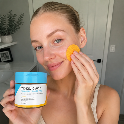 Kojic Acid & Turmeric Toner Pads – Gentle Exfoliation for Radiant Skin