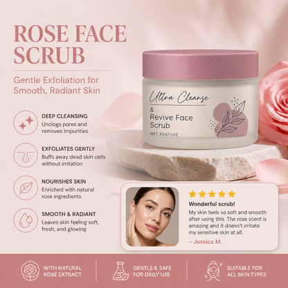 Rose Face Scrub – Gentle Exfoliation for Smooth, Radiant Skin