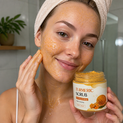 Turmeric Exfoliating Face & Body Scrub for Soft, Smooth Skin