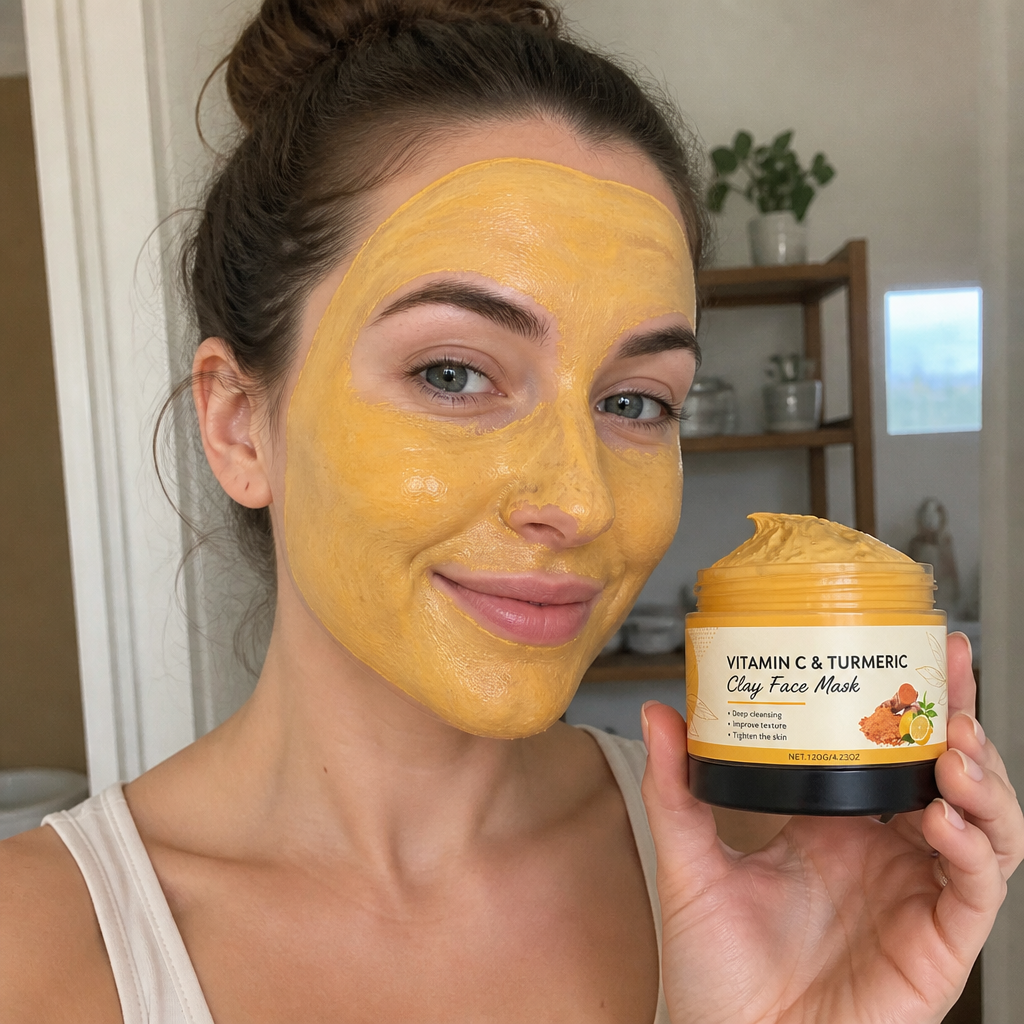 Turmeric Vitamin C Clay Mask – Deep Cleansing & Radiant-Looking Skin