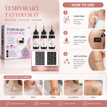 Temporary Tattoo Kit – Easy Custom Body Art With Multiple Designs
