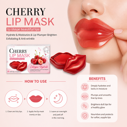 Cherry Collagen Lip Mask – Overnight Hydration for Soft, Smooth Lips