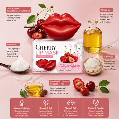 Cherry Collagen Lip Mask – Overnight Hydration for Soft, Smooth Lips