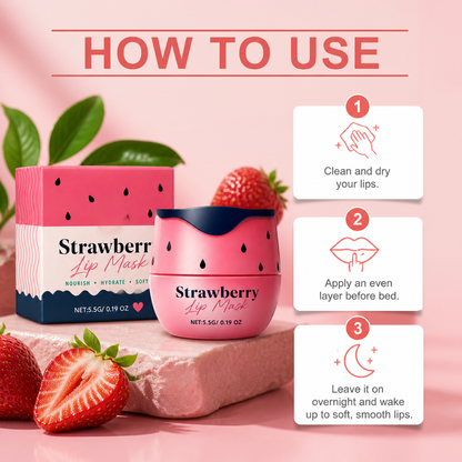Strawberry Lip Sleeping Mask – Overnight Hydration for Soft, Smooth Lips