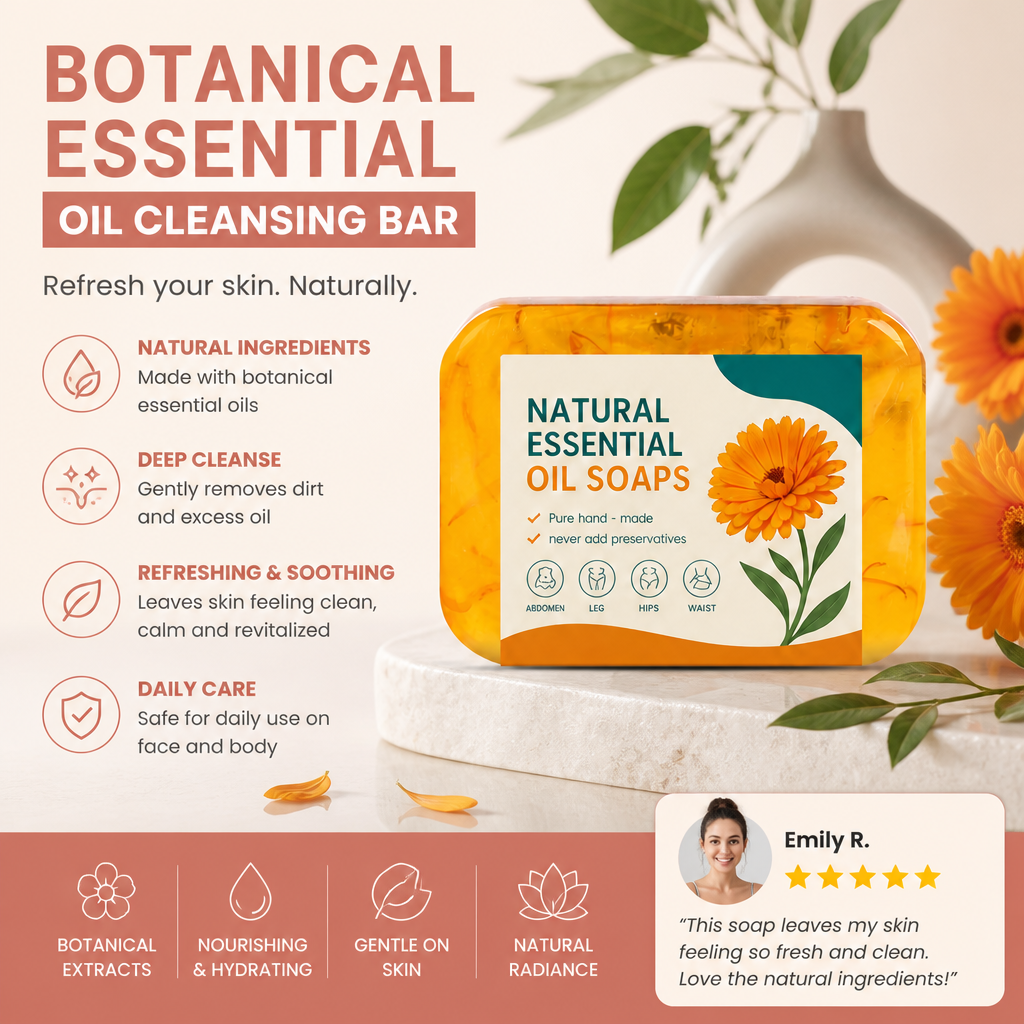 Botanical Essential Oil Cleansing Bar – Refreshing Daily Skin Care