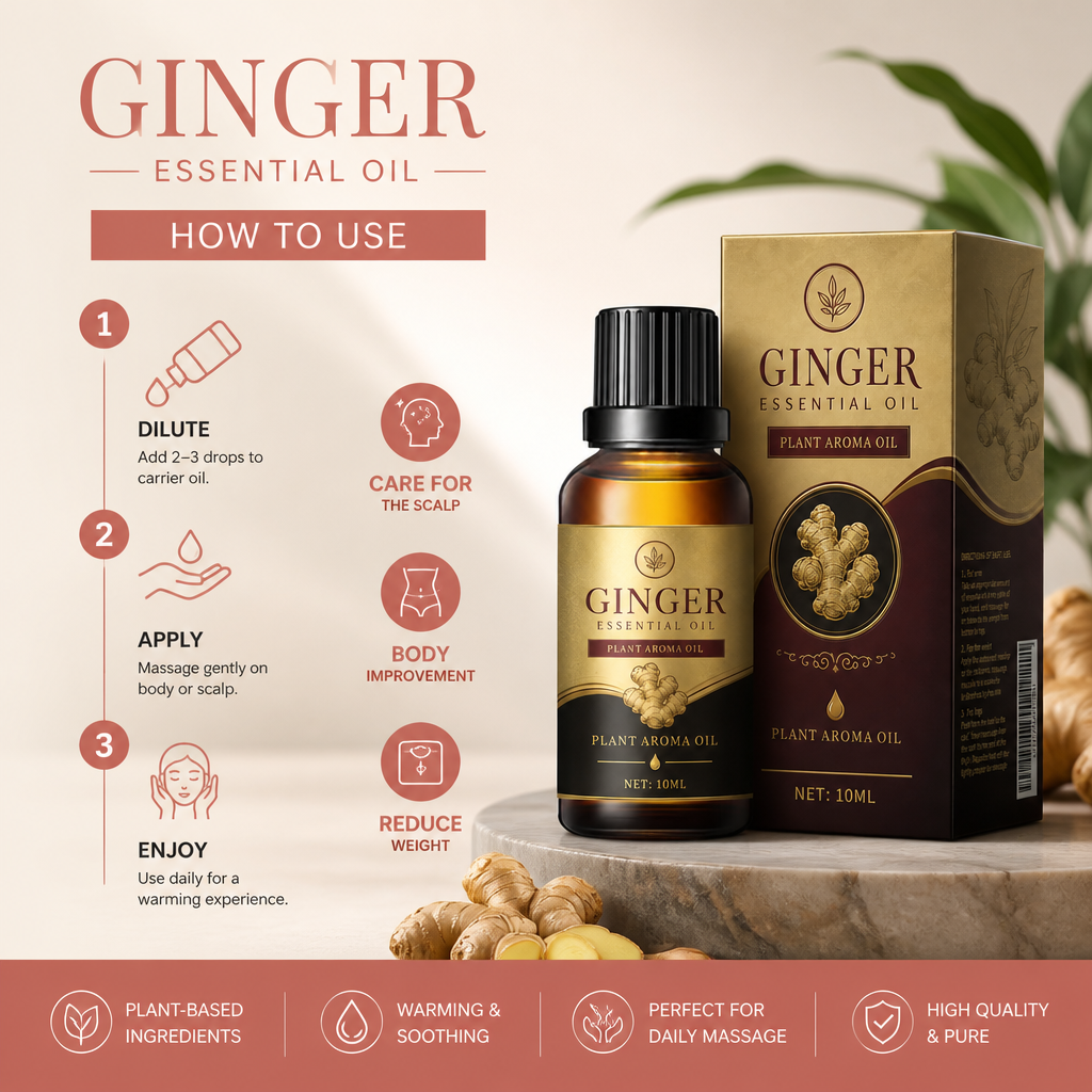 Ginger Essential Oil – Warming Botanical Oil for Daily Massage