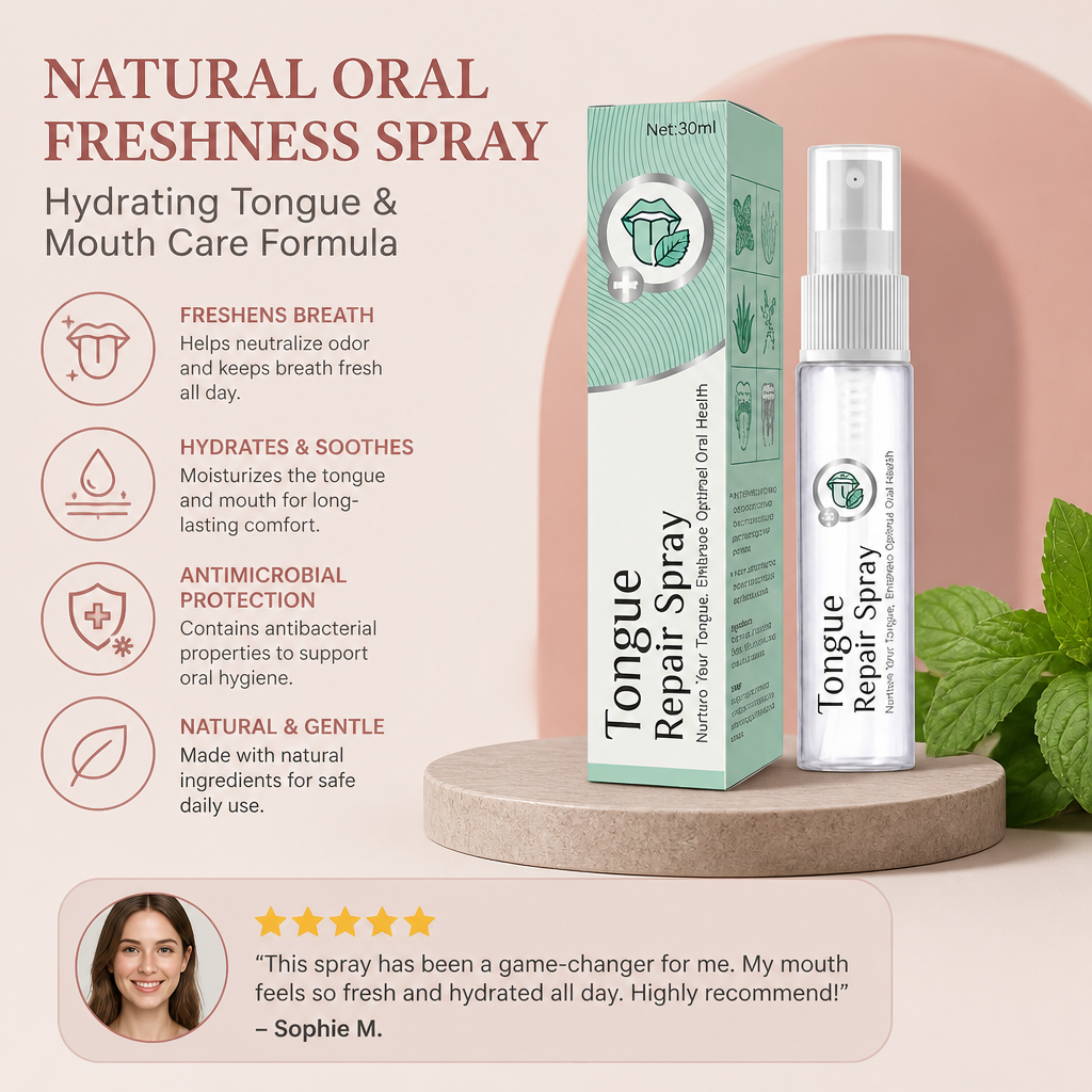 Natural Oral Freshness Spray – Hydrating Tongue & Mouth Care Formula