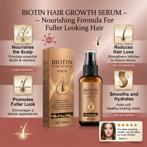 Biotin Hair Growth Serum – Nourishing Formula For Fuller Looking Hair