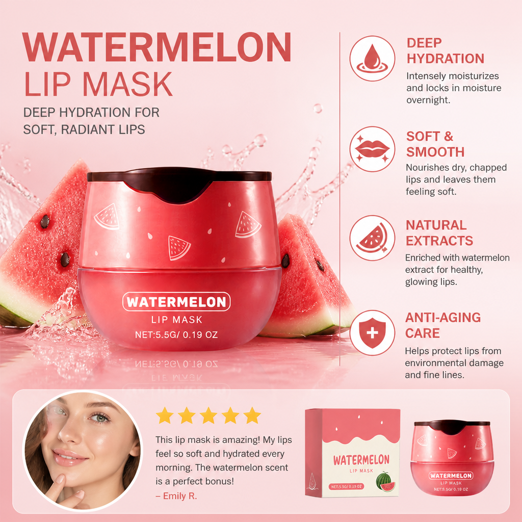 Watermelon Lip Sleeping Mask – Deep Hydration for Soft, Radiant Lips
