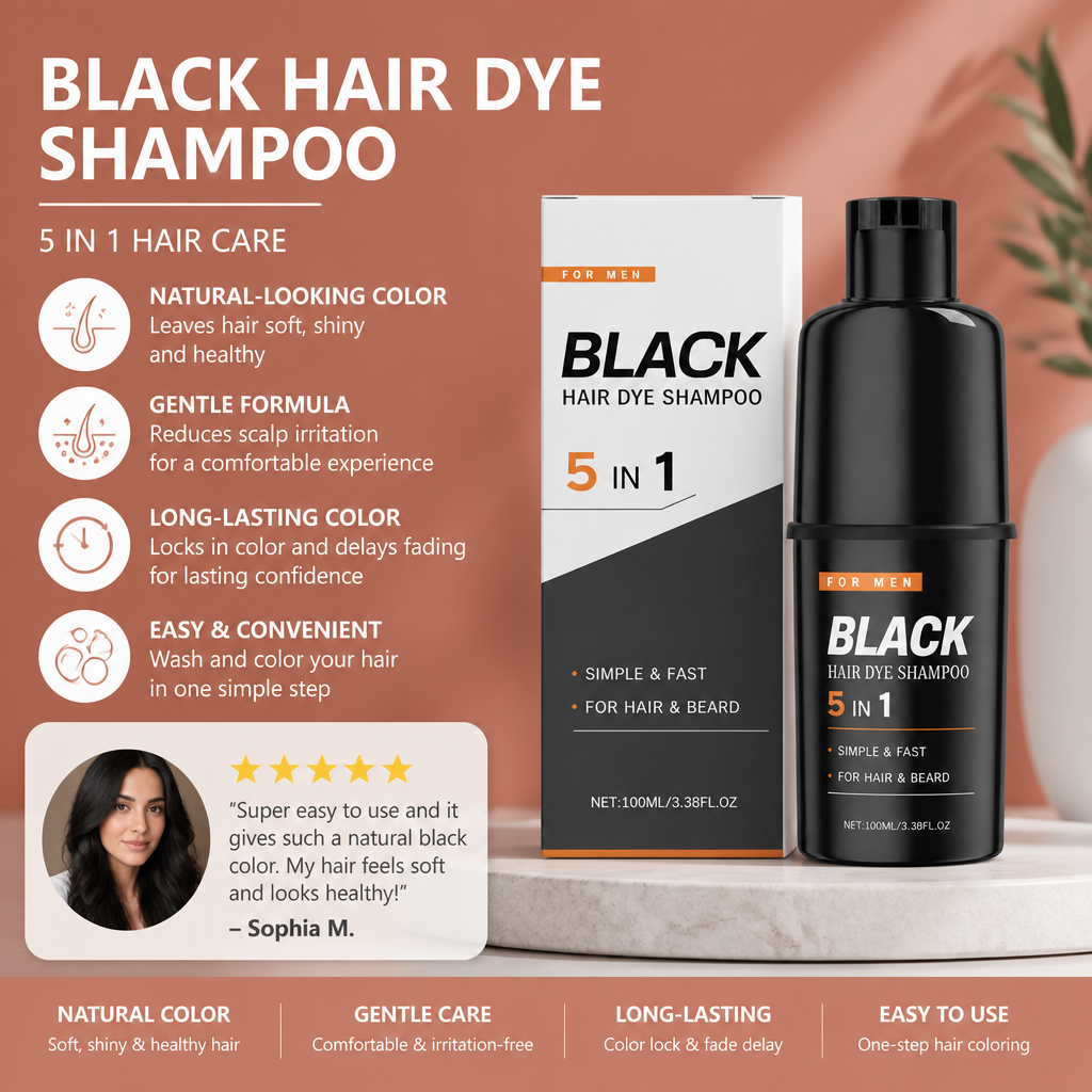 Black Hair Dye Shampoo – Easy Color Care For Natural-Looking Dark Hair
