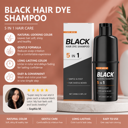 Black Hair Dye Shampoo – Easy Color Care For Natural-Looking Dark Hair