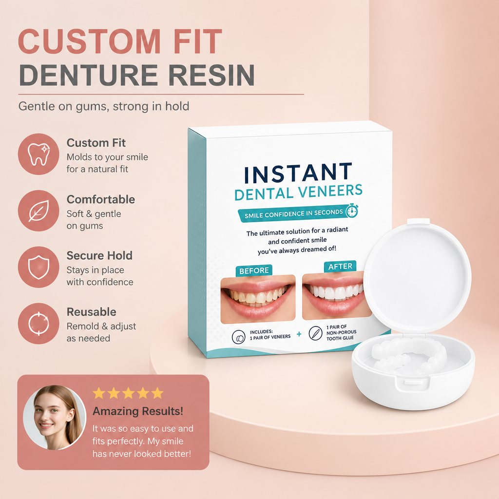 Custom Fit Denture Resin – Flexible Smile Adjustment Material