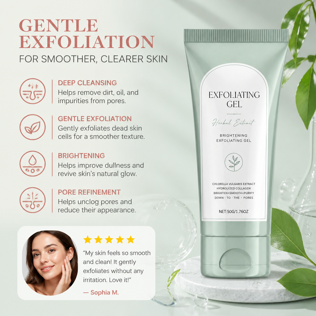 Chlorella Collagen Exfoliating Gel – Gentle Pore-Cleansing Skin Smoother