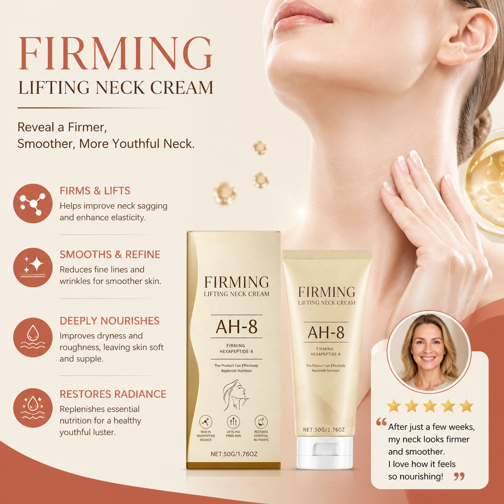 Firming Neck Cream with Peptides & Hyaluronic Acid for Smoother Skin