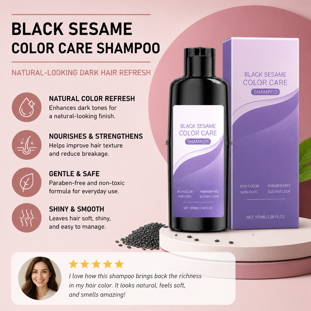 Black Sesame Color Care Shampoo – Natural-Looking Dark Hair Refresh