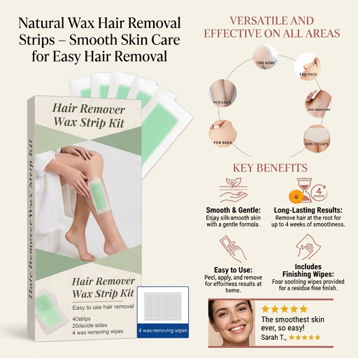 Natural Wax Hair Removal Strips – Smooth Skin Care for Easy Hair Removal