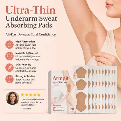 Ultra-Thin Underarm Sweat Absorbing Pads for All-Day Freshness