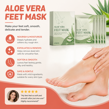Aloe Vera Moisturizing Foot Peel Mask for Soft, Smooth Feet