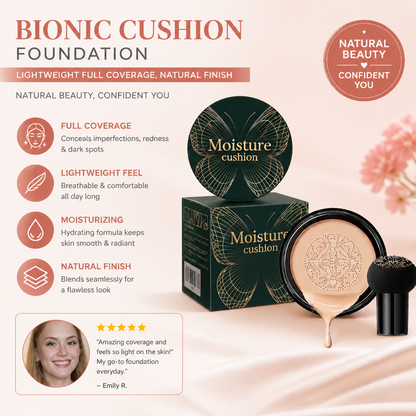 Bionic Cushion Foundation – Lightweight Full Coverage Natural Finish
