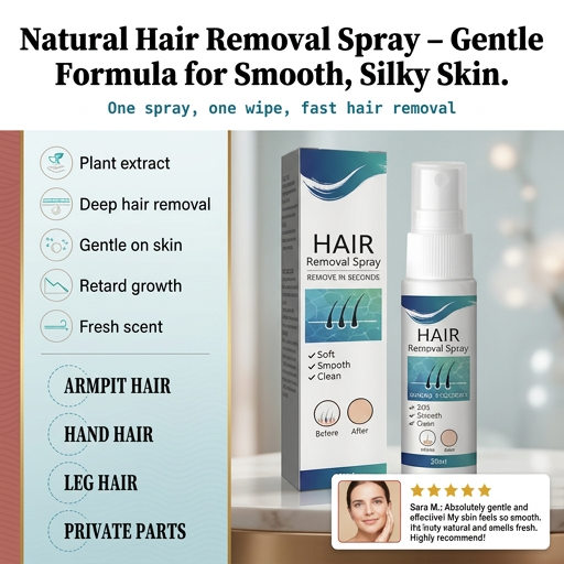 Natural Hair Removal Spray – Gentle Formula for Smooth, Silky Skin