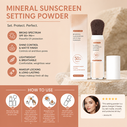 Mineral Sunscreen Setting Powder – Lightweight Matte Makeup Finish