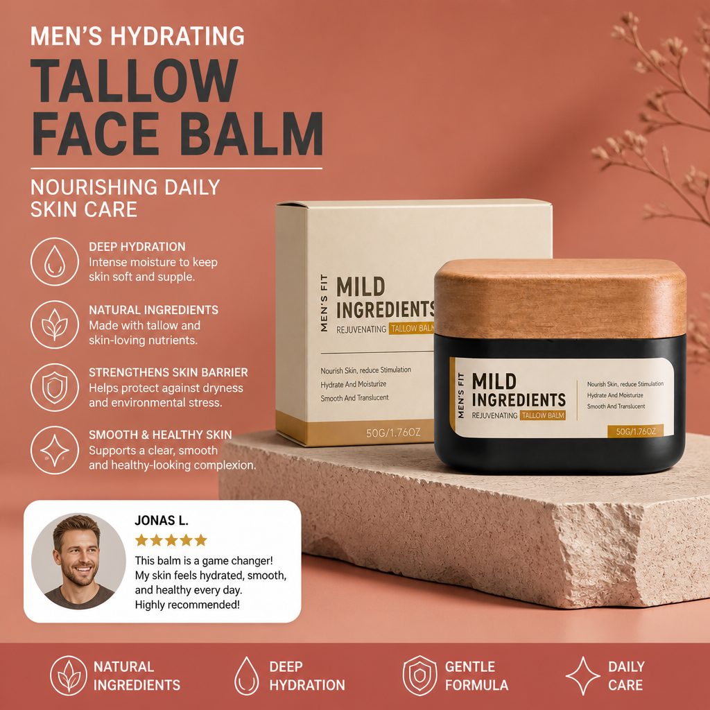 Men’s Hydrating Tallow Face Balm – Nourishing Daily Skin Care