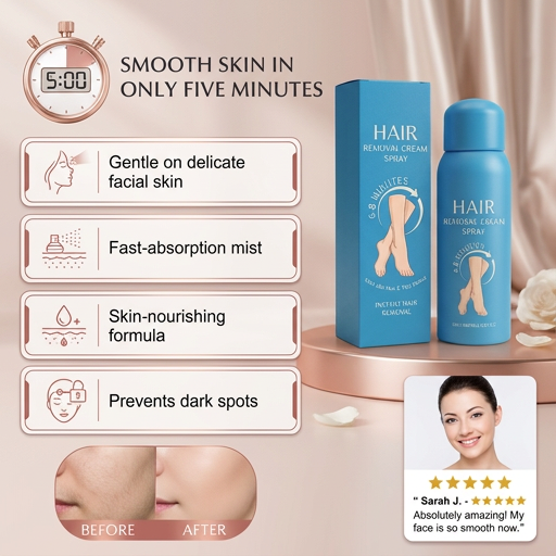 Aloe Hair Removal Spray – Gentle Formula for Smooth Skin Care