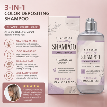 3-in-1 Color Depositing Shampoo – Cleansing Hair Color Care Formula