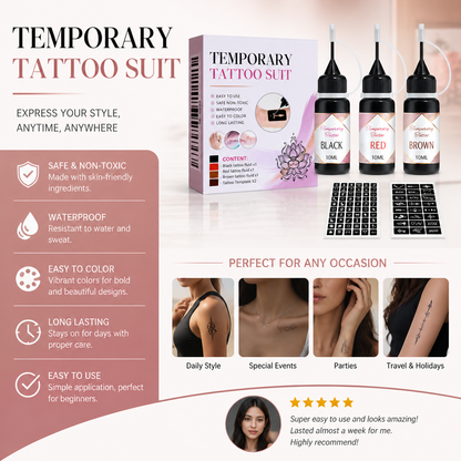 Temporary Tattoo Kit – Easy Custom Body Art With Multiple Designs