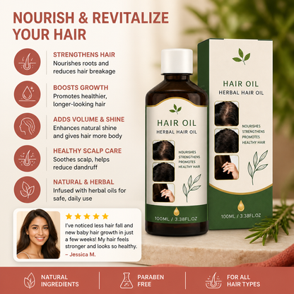 Rosemary & Herbal Hair Oil – Nourishing Scalp Care For Fuller-Looking Hair