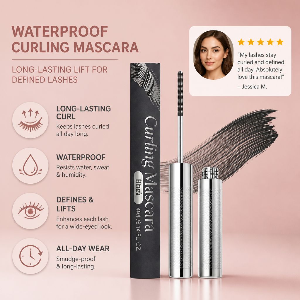Waterproof Curling Mascara – Long-Lasting Lift For Defined Lashes