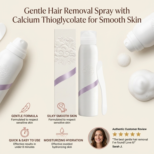 Gentle Hair Removal Spray with Calcium Thioglycolate for Smooth Skin