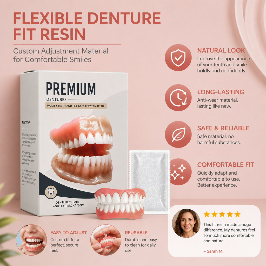 Flexible Denture Fit Resin – Custom Adjustment Material For Comfortable Smiles