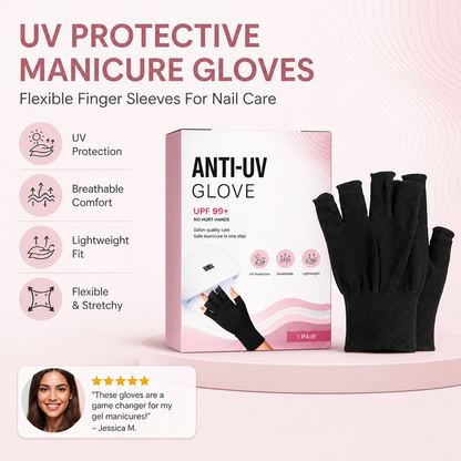UV Protective Manicure Gloves – Flexible Finger Sleeves For Nail Care