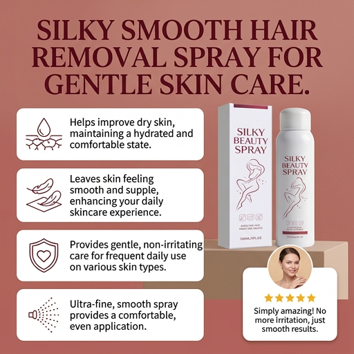 Silky Smooth Hair Removal Spray for Gentle Skin Care