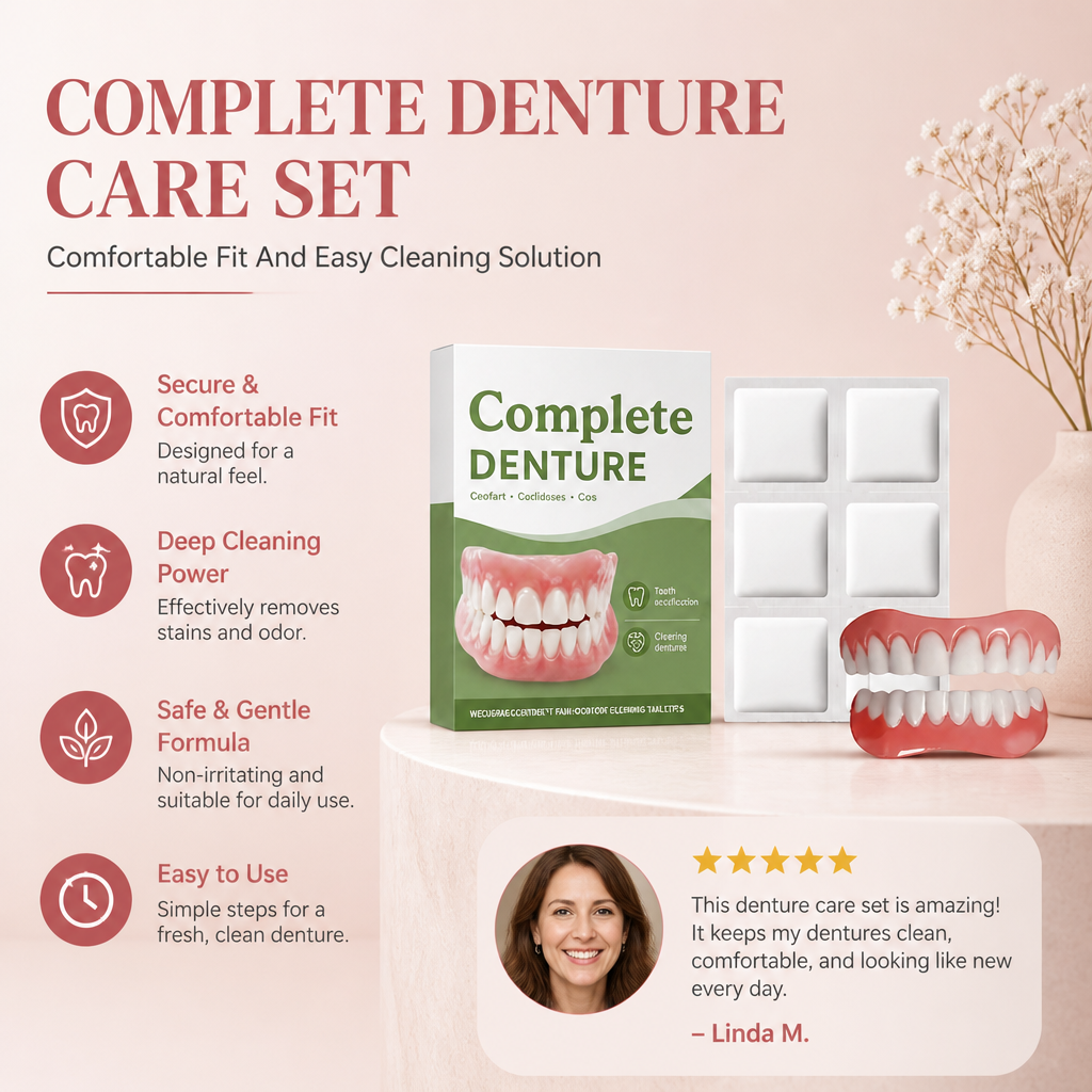 Complete Denture Care Set – Comfortable Fit And Easy Cleaning Solution