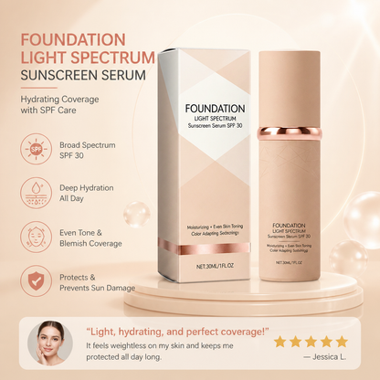 Foundation Light Spectrum Sunscreen Serum – Hydrating Coverage With SPF Care
