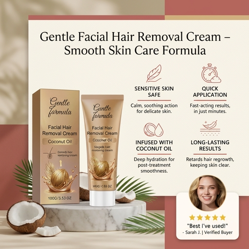 Gentle Facial Hair Removal Cream – Smooth Skin Care Formula