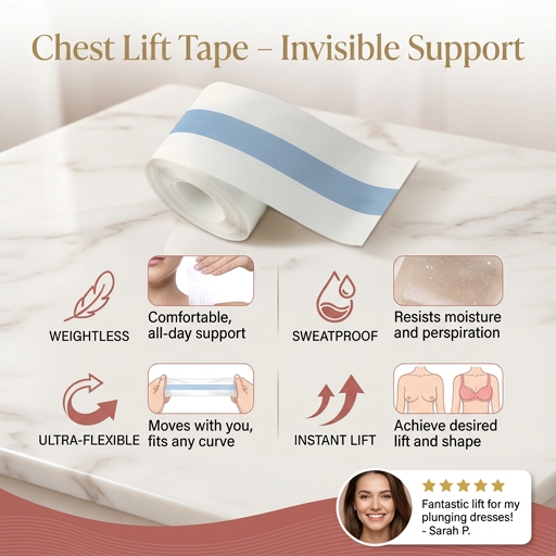 Invisible Chest Lift Tape – Flexible Waterproof Support for Confident Wear
