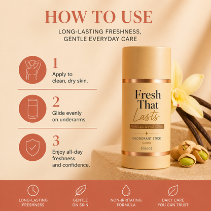 Long-Lasting Deodorant Stick – Vanilla & Pistachio Freshness All Day