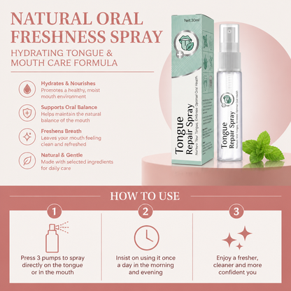 Natural Oral Freshness Spray – Hydrating Tongue & Mouth Care Formula