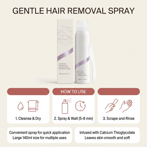 Gentle Hair Removal Spray with Calcium Thioglycolate for Smooth Skin