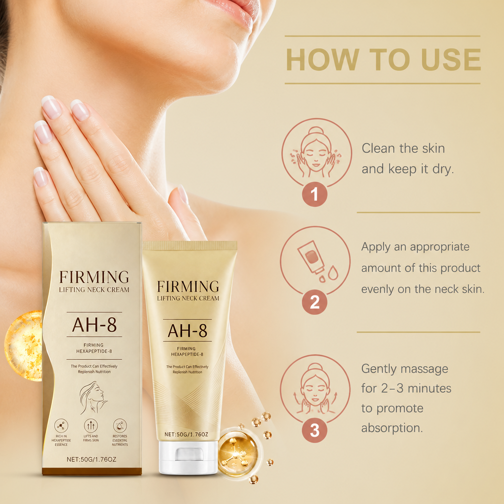 Firming Neck Cream with Peptides & Hyaluronic Acid for Smoother Skin