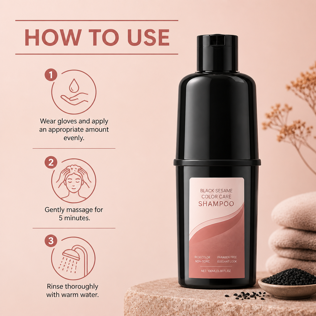 Black Sesame Color Care Shampoo – Natural-Looking Dark Hair Refresh