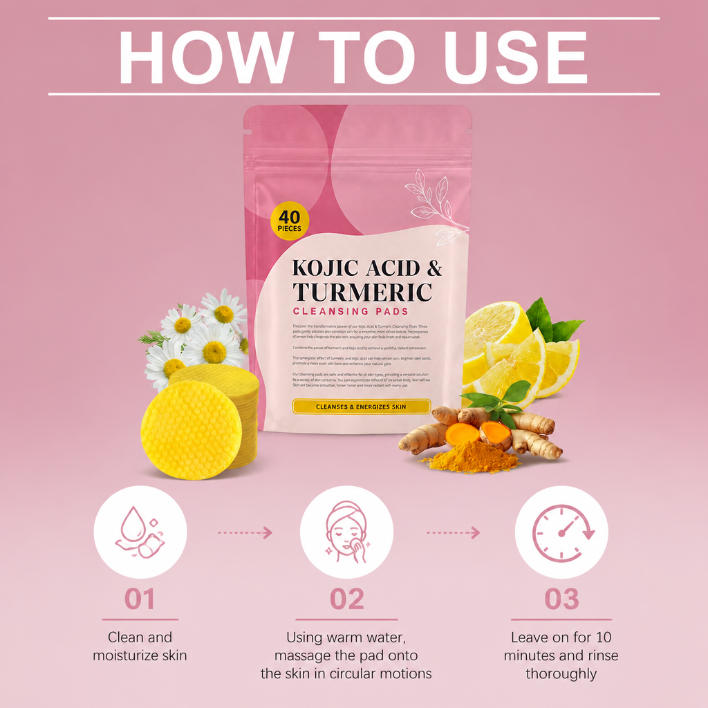 Kojic Acid Turmeric Cleansing Pads – Brightening Care For Smooth Skin