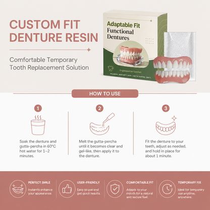 Custom Fit Denture Resin – Comfortable Temporary Tooth Replacement Solution