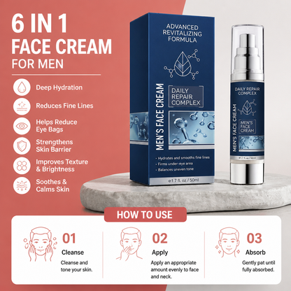 6 In 1 Men’s Face Cream – Hydrating Formula For Smooth-Looking Skin