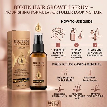 Biotin Hair Growth Serum – Nourishing Formula For Fuller Looking Hair