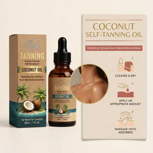 Coconut Self-Tanning Oil – Hydrating Formula For A Natural Bronze Glow